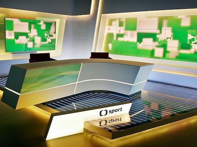 Studio ČT sport. Fotografii poskytla Česká televize