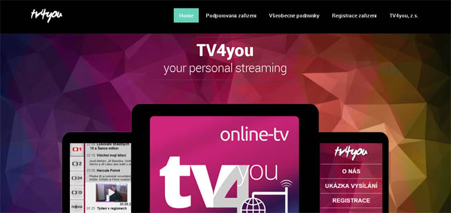 Screenshot nové služby TV4You