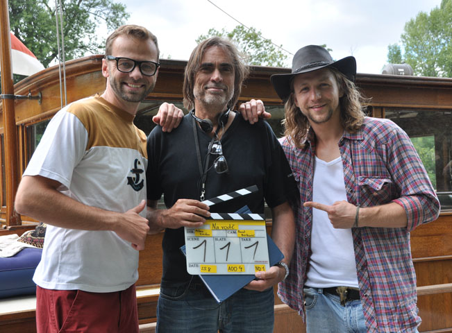 Lukáš Langmajer, režisér Milan Cieslar a Tomáš Klus, foto: TV Nova