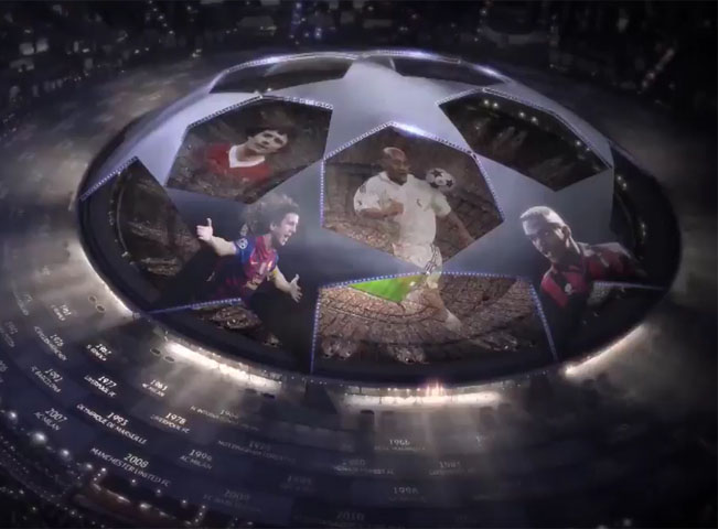 Liga mistrů na O2 TV Sport. Screenshot z videoupoutávky O2 TV Sport