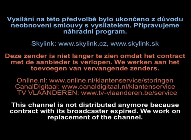 Oznam na programových pozicích Travel Channel , Fine Living a Food Network u operátora M7 Group, vlastníka služby Skylink. Screenshot RadioTV.cz