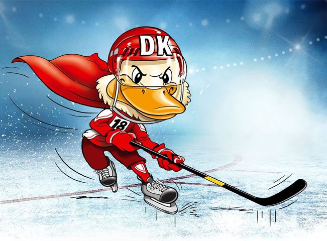 Maskot Mistrovství světa v ledním hokeji 2018 v Dánsku dostal jméno Duckly. Foto: IIHF.com