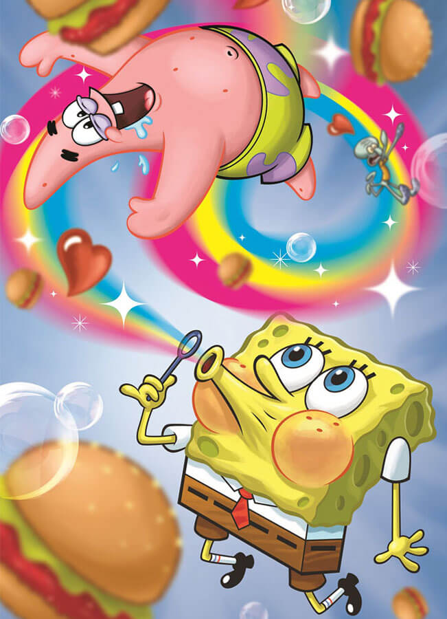 Spongebob v kalhotách s nejlepším kamarádem Patrickem. Zdroj: PR zastoupení Viacom International Media Networks pro ČR
