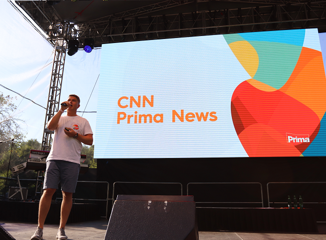 Marek Singer láká na grafiku připravované zpravodajské stanice CNN Prima News, foto: Martin Petera