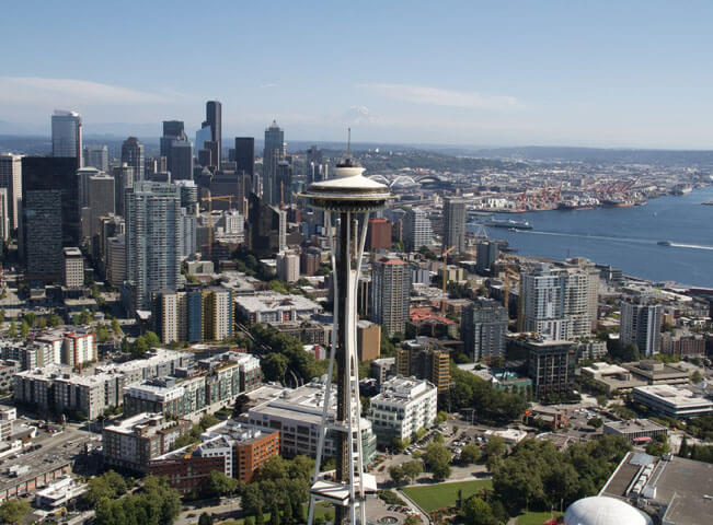 Fotografie z cyklu Nádherná americká města. Pohled na Seattle