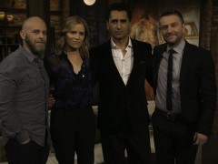 Dave Erickson, Cliff Curtis, Kim Dickens, Chris Hardwick v pořadu Talking Dead. Foto: Jordin Althaus pro AMC Networks