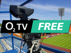 Logo kanálu O2 TV Free - na pozadí ilustrační fotografie Shutterstock.com