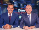 Roman Šebrle a Karel Voříšek ve zpravodajském studiu TV Prima. Zdroj: FTV Prima