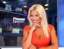 Eva Perkausová ve zpravodajském studiu TV Prima. Ilustrační foto, zdroj: FTV Prima