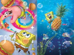 Spongebob v kalhotách s nejlepším kamarádem Patrickem. Zdroj: PR zastoupení Viacom International Media Networks pro ČR