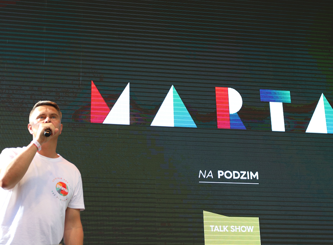 Marek Singer představuje novou talk-show Marta, vysílat se bude každé úterý po seriálu Krejzovi, foto: Martin Petera